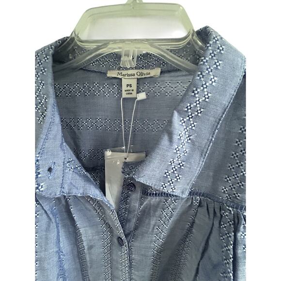 Marissa Olivia Size PS-Collared Button Down Full Length Sleeve Or Roll Tab. NWT - Picture 2 of 9